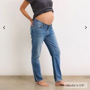 Hatch Straight Leg Blue Maternity Jeans